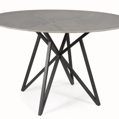 Designový kulatý stůl HOLGER - šedý / černý