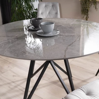 Designový kulatý stůl HOLGER - šedý / černý