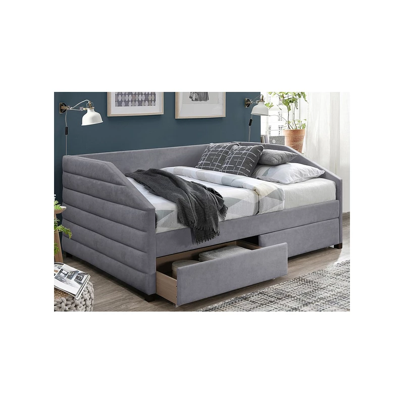 Jednolůžková postel s úložným prostorem RUSLANA - 120x200 cm, šedá