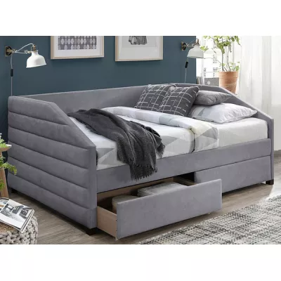 Jednolůžková postel s úložným prostorem RUSLANA - 120x200 cm, šedá