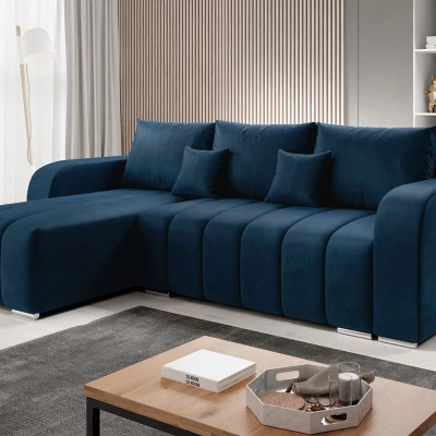 Rohová rozkládací sedačka ROSALINE - modrá