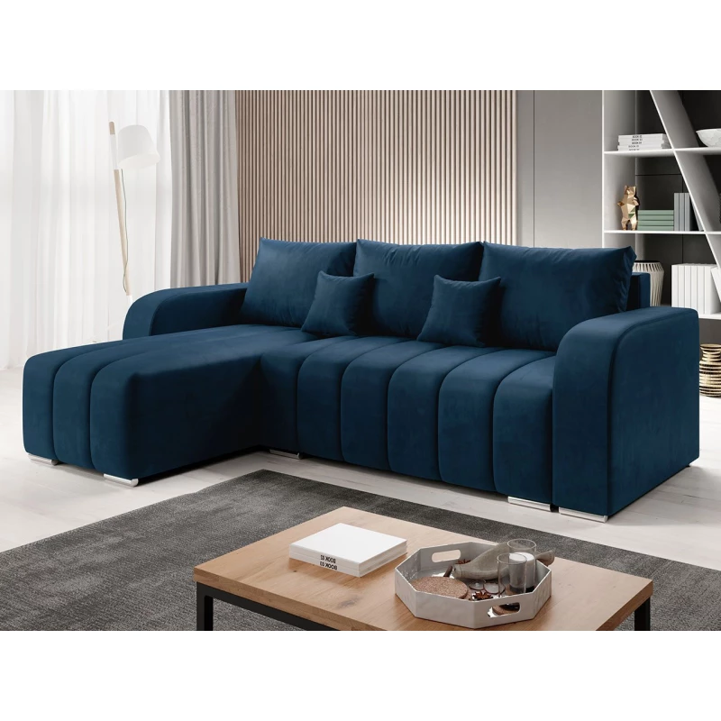 Rohová rozkládací sedačka ROSALINE - modrá