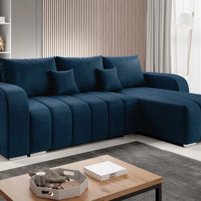 Rohová rozkládací sedačka ROSALINE - modrá