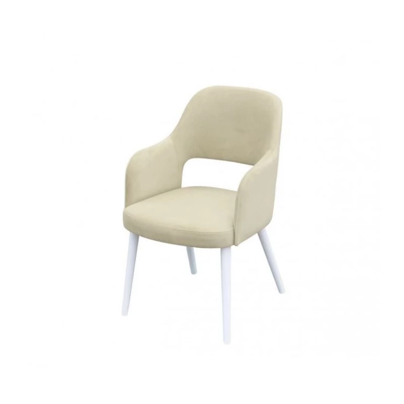 Čalouněná jídelní židle MOVILE 52 - bílá / béžová