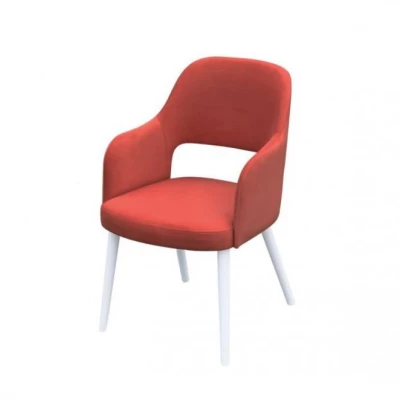 Čalouněná jídelní židle MOVILE 52 - bílá / červená