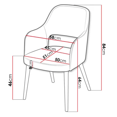 Čalouněná jídelní židle MOVILE 52 - bílá / růžová