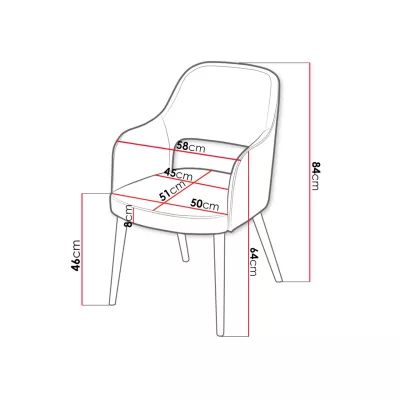 Čalouněná jídelní židle MOVILE 52 - buk / šedá