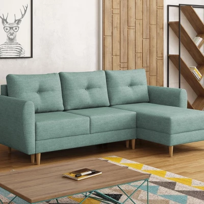 Rozkládací rohová sedací souprava PROSPERO - světlá modrá