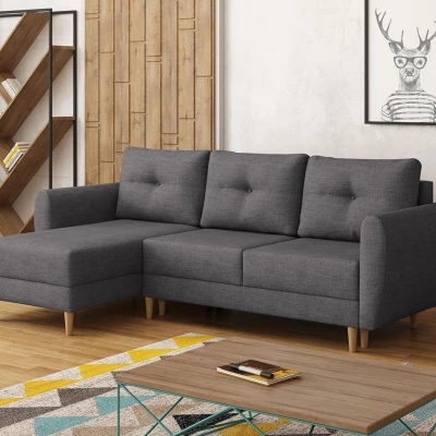 Rozkládací rohová sedací souprava PROSPERO - tmavá šedá