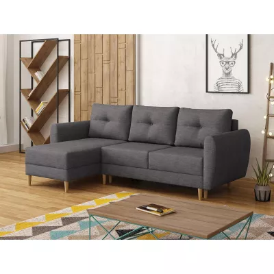 Rozkládací rohová sedací souprava PROSPERO - tmavá šedá