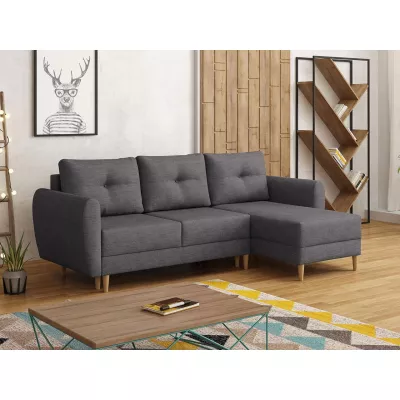 Rozkládací rohová sedací souprava PROSPERO - tmavá šedá