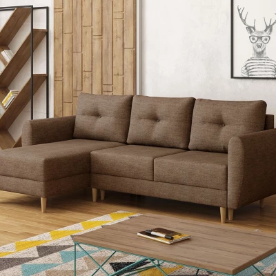 Rozkládací rohová sedací souprava PROSPERO - tmavá béžová