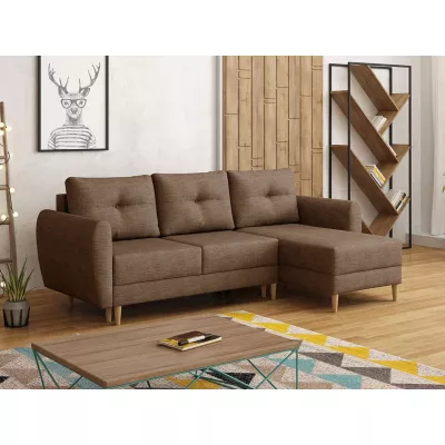 Rozkládací rohová sedací souprava PROSPERO - tmavá béžová