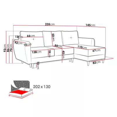 Rozkládací rohová sedací souprava PROSPERO - tmavá béžová
