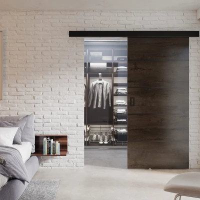 Posuvné interiérové dveře SANITA 2 - 90 cm, jasan tmavý