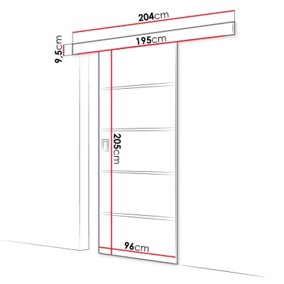 Posuvné interiérové dveře SANITA 2 - 90 cm, jasan tmavý