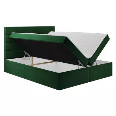 Boxspringová manželská postel 180x200 MANNIE 3 - zelená + topper ZDARMA