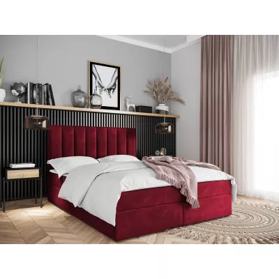 Hotelová manželská postel 180x200 MANNIE 2 - červená + topper ZDARMA