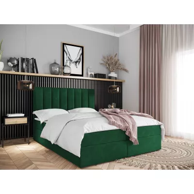 Hotelová manželská postel 160x200 MANNIE 2 - zelená + topper ZDARMA