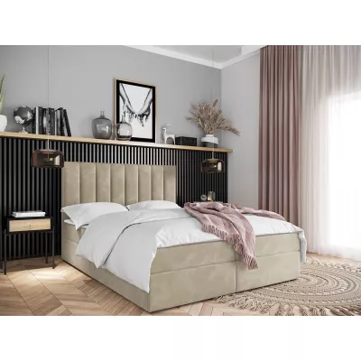 Hotelová manželská postel 160x200 MANNIE 2 - béžová + topper ZDARMA