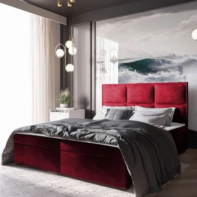 Americká manželská postel 180x200 MANNIE 1 - červená + topper ZDARMA