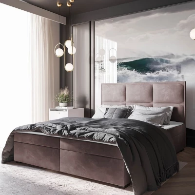 Americká manželská postel 160x200 MANNIE 1 - růžová + topper ZDARMA