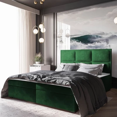 Americká manželská postel 140x200 MANNIE 1 - zelená + topper ZDARMA