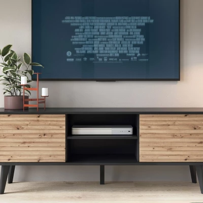 Televizní stolek VALENTIN - dub artisan / černý