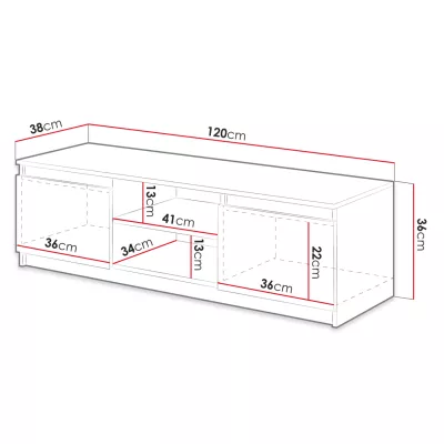 Televizní stolek KIKUKO - dub sonoma / bílý