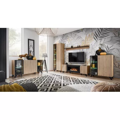 Televizní stolek s biokrbem DEJANA - hickory jackson