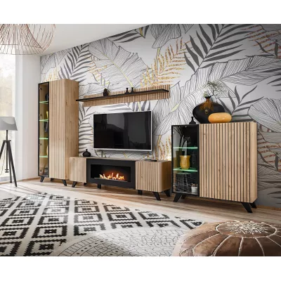 Televizní stolek s biokrbem DEJANA - hickory jackson