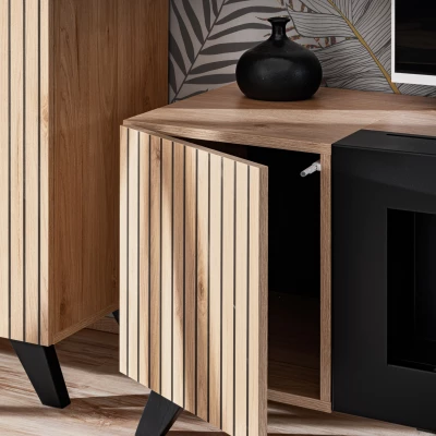 Televizní stolek s biokrbem DEJANA - hickory jackson