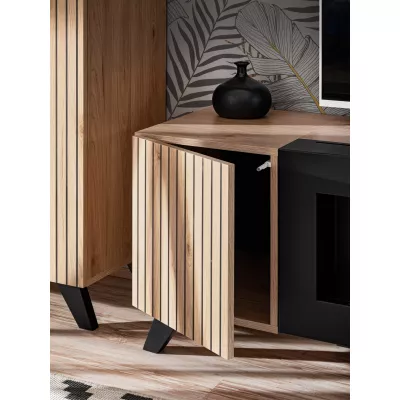 Televizní stolek s biokrbem DEJANA - hickory jackson