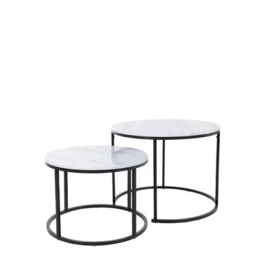 Set 2x konferenční stolek MADRUNA - bílý
