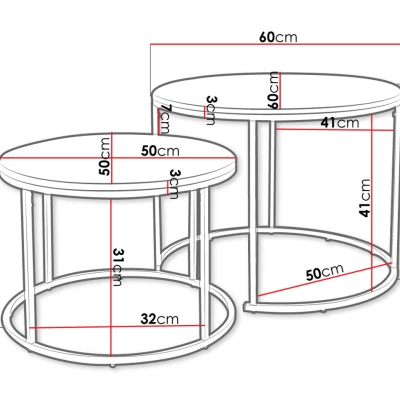 Set 2x konferenční stolek MADRUNA - bílý