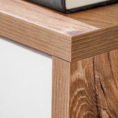 Televizní stolek s elektrickým krbem AGRIA - dub sterling / bílý