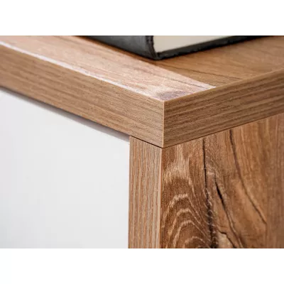 Televizní stolek s elektrickým krbem AGRIA - dub sterling / bílý