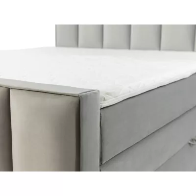 Boxspringová dvoulůžková postel 200x200 MARCELINO - zelená + topper ZDARMA