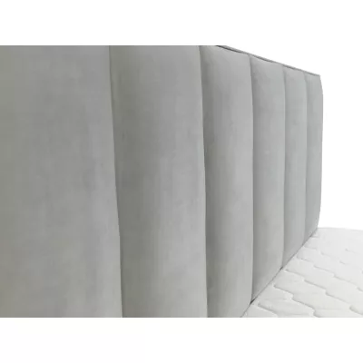 Boxspringová dvoulůžková postel 160x200 MARCELINO - šedá + topper ZDARMA