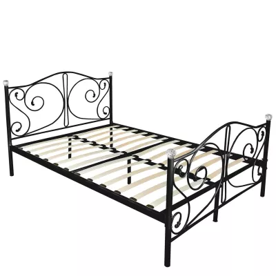 Kovová jednolůžková postel 90x200 TRISTANA - černá
