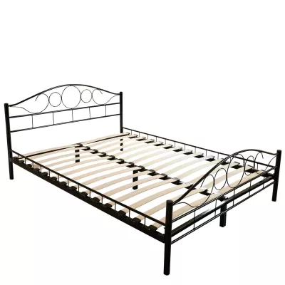 Kovová manželská postel 160x200 TEJANO - černá