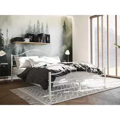 Kovová manželská postel 160x200 TEJANO - bílá