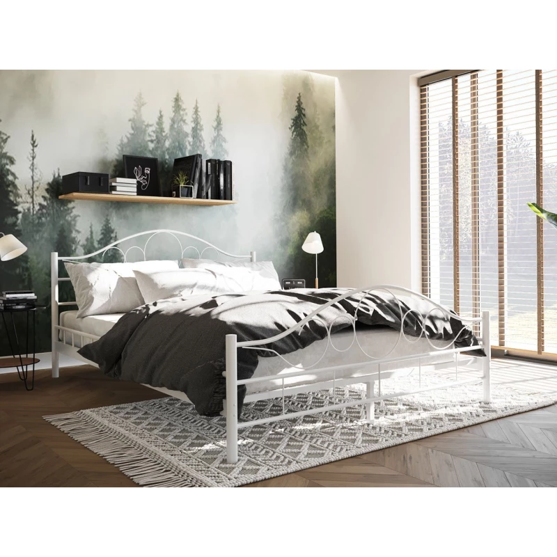 Kovová jednolůžková postel 120x200 TEJANO - bílá