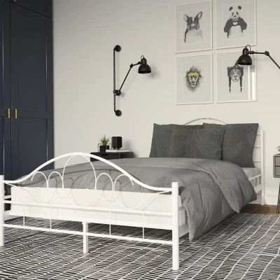 Kovová jednolůžková postel 120x200 TEJANO - bílá