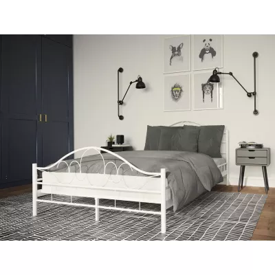 Kovová jednolůžková postel 120x200 TEJANO - bílá