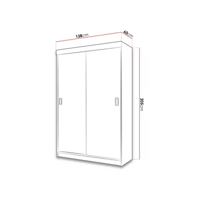 Zrcadlová šatní skříň 138 cm ROMARI - antracitová