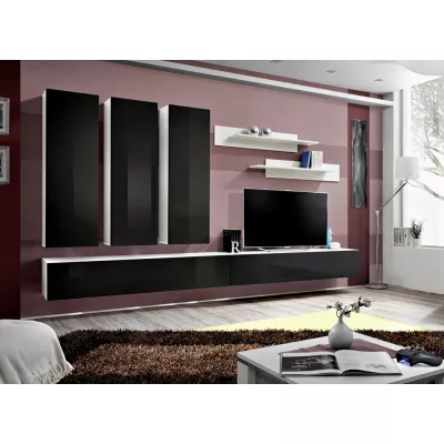 Závěsná obývací stěna FREYA 1 - bílá / černá