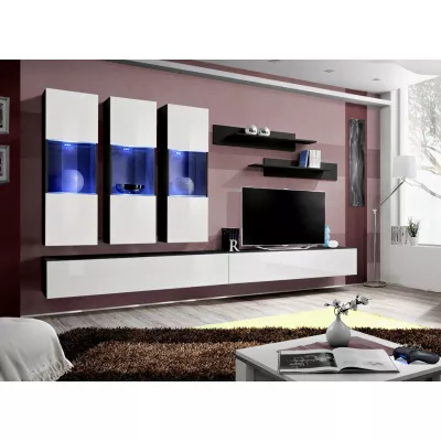 Závěsná obývací stěna FREYA 2 - černá / bílá