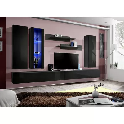 Závěsná obývací stěna FREYA 4 - černá