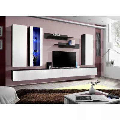 Závěsná obývací stěna FREYA 4 - černá / bílá